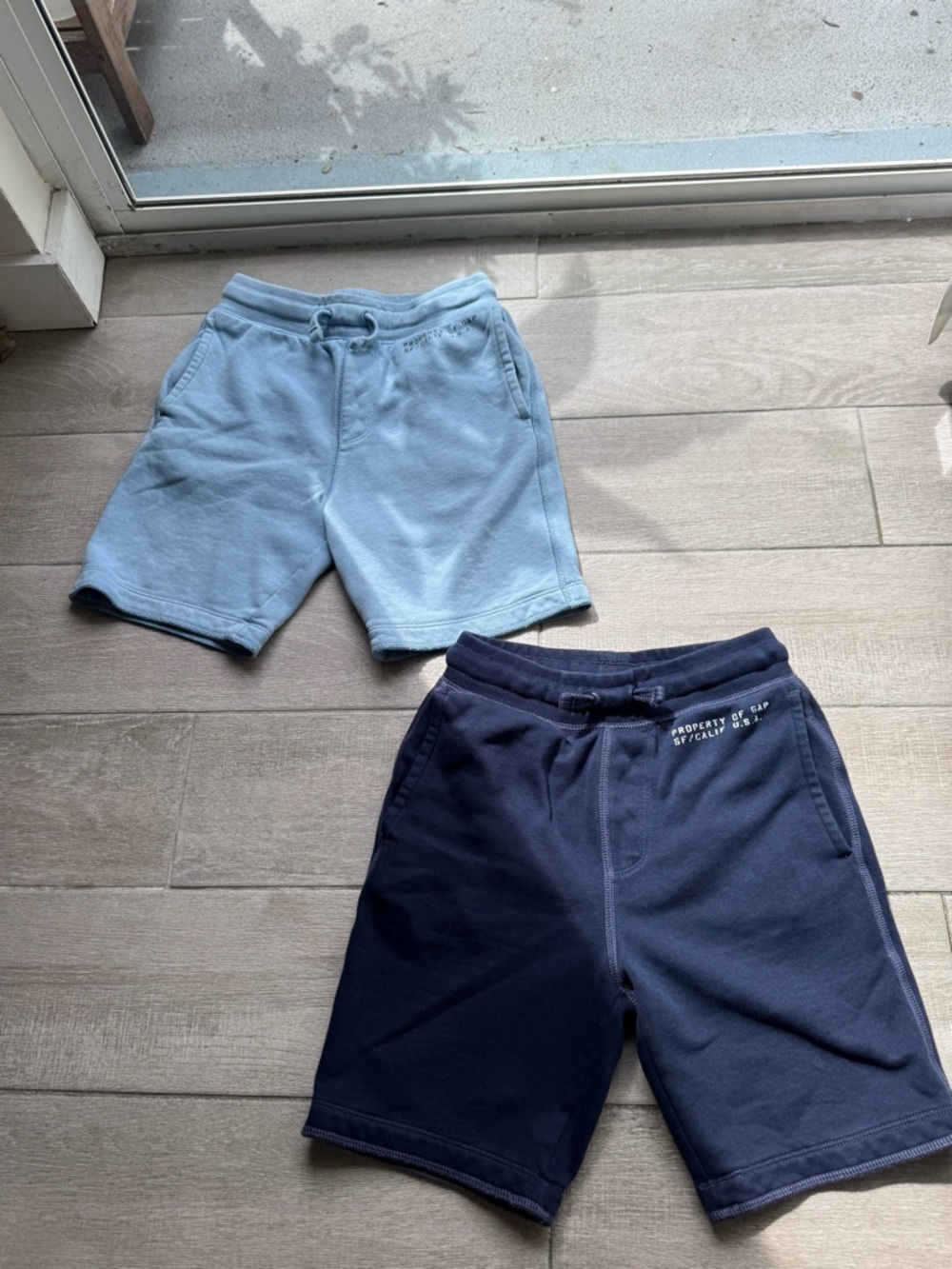 GAP Boy’s Lot of 2 Blue Athletic Shorts with White 'Property of Gap' Size 8M